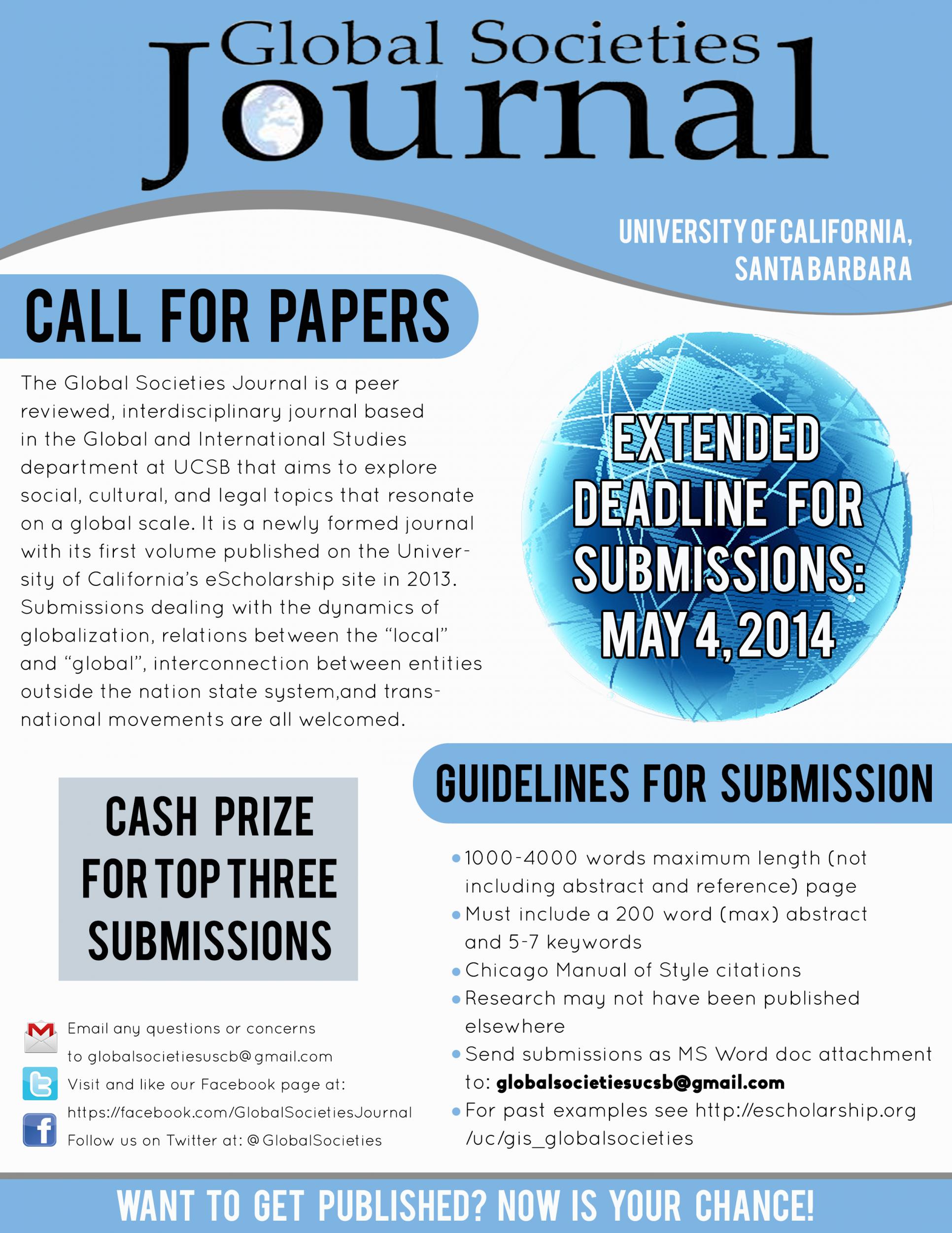 Global Societies Journal Call for Papers Department of Global